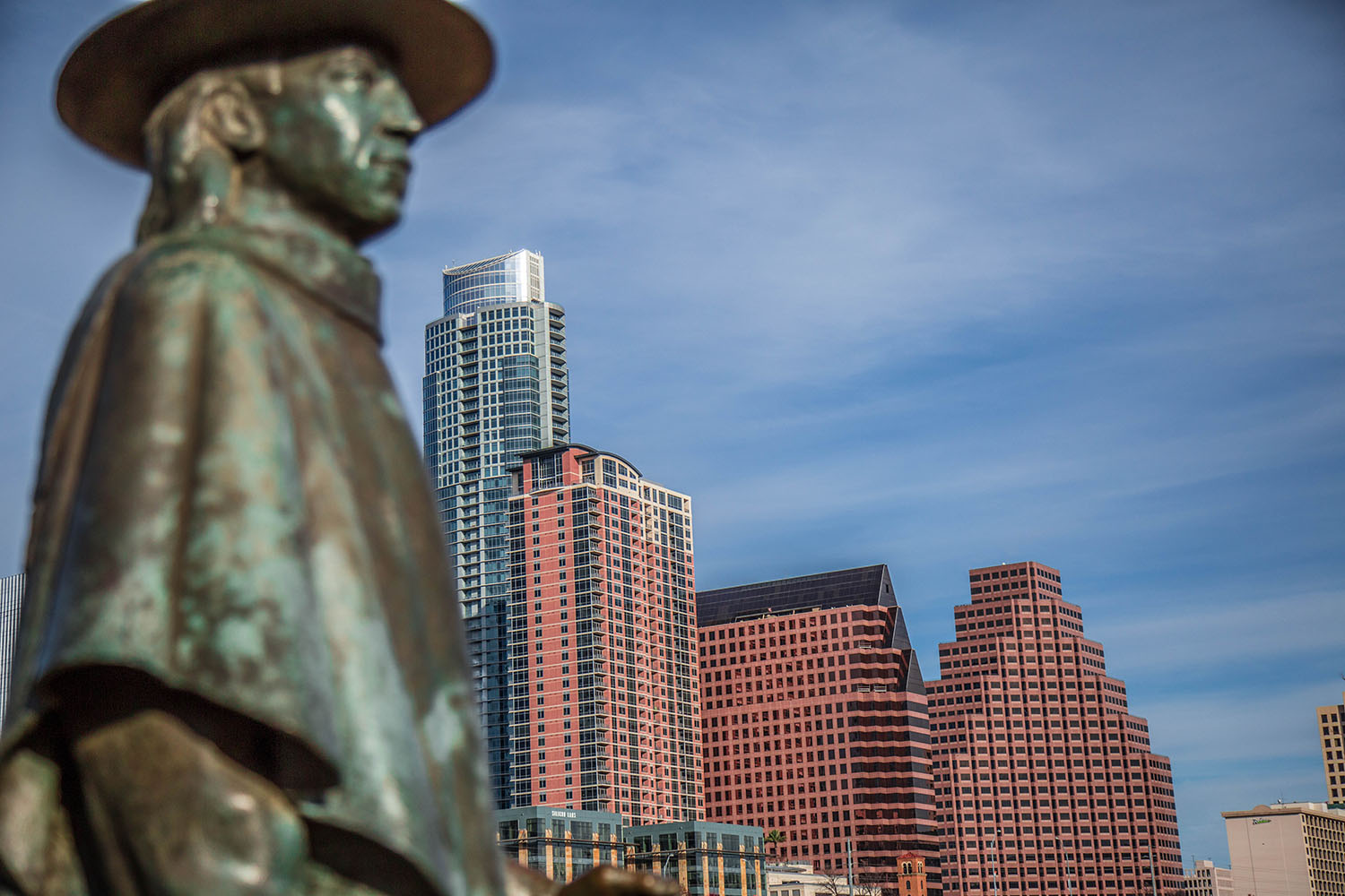 Stevie Ray in bronze Auditorium Shores, Ann and Roy Butler Hike and Bike Trail. Photo Will Taylor