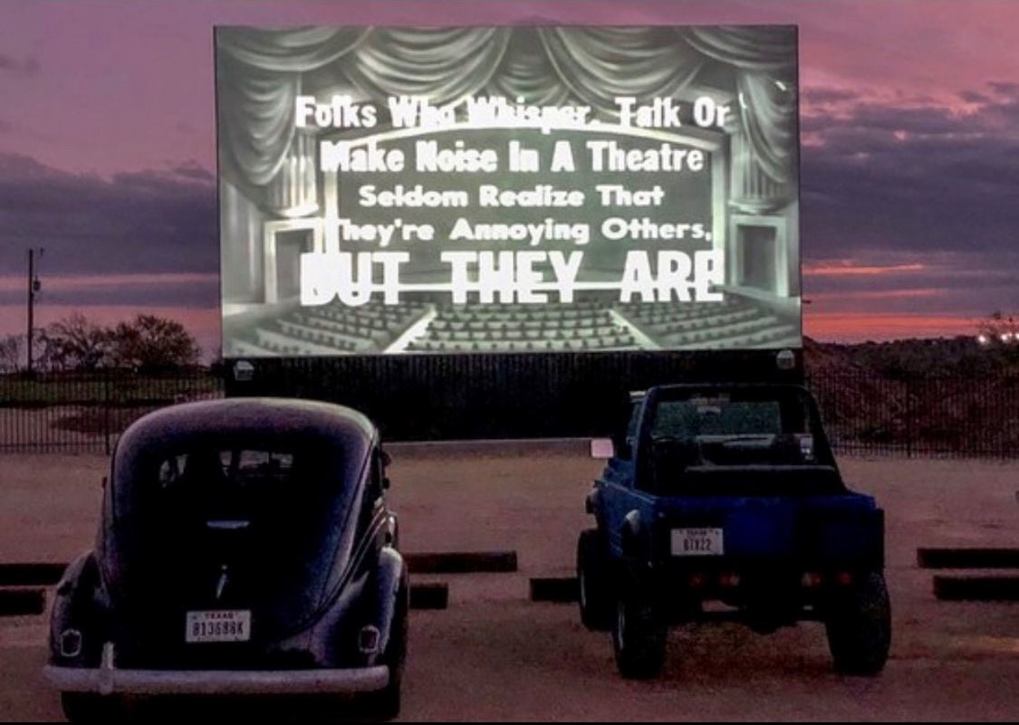 Tuned in at Doc's Drive In Theatre. Photo courtesy Sarah Denny at Doc's Drive In.